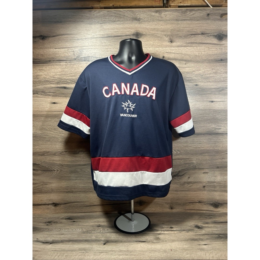 Teepee Canada Hockey Jersey Men's Maple Leaf Blue‎ Red White Size Medium